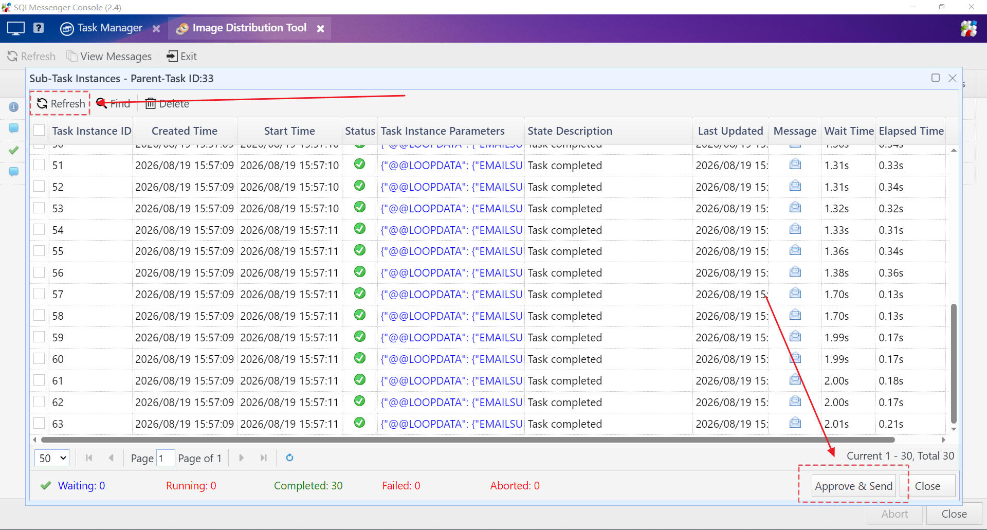 After verifying email content, click Approve & Send