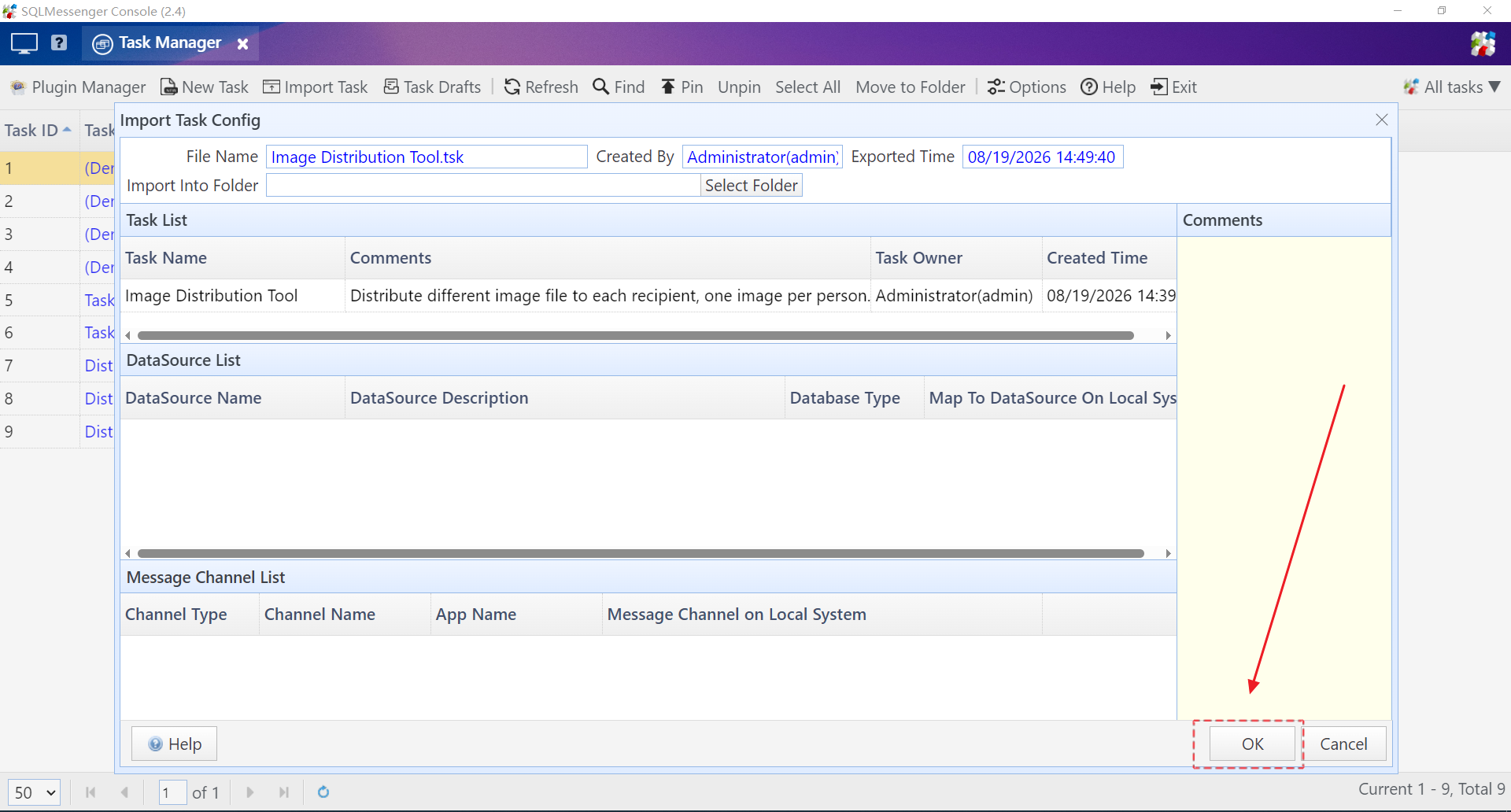 Click OK to install the Image Distribution Tool
