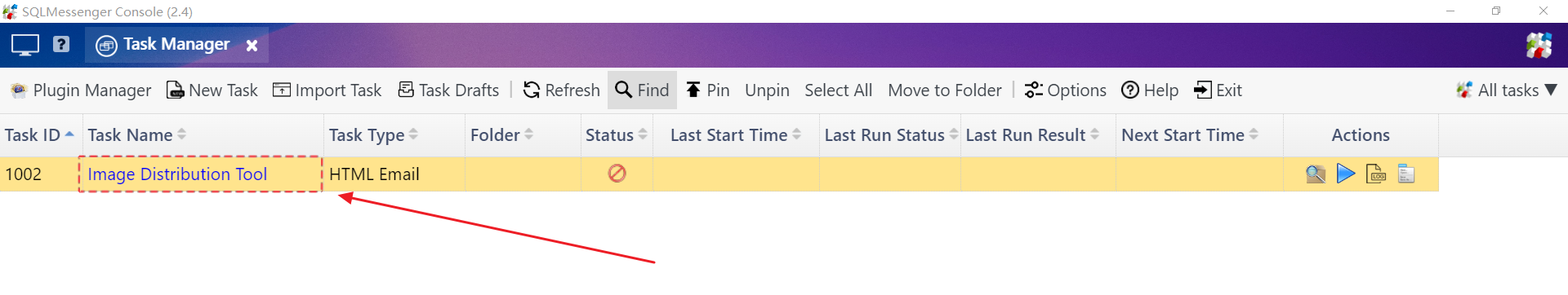 Click Image Distribution Tool in Task Manager