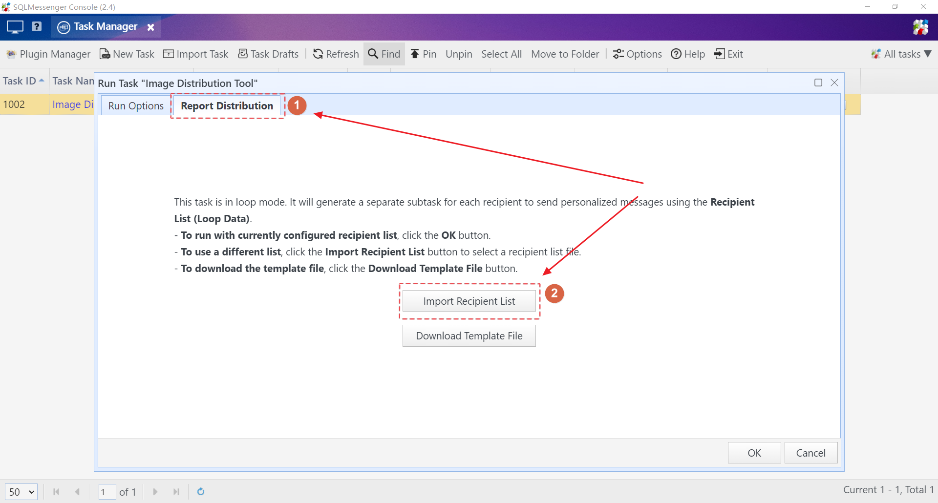 Click Import Recipient List