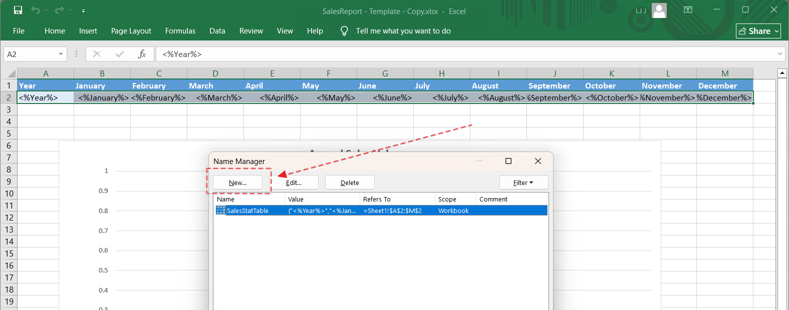 Click 'New' in the Name Manager