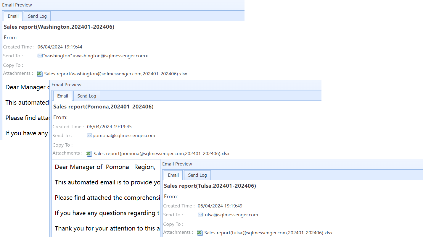 Send personalized reports to each recipient individually