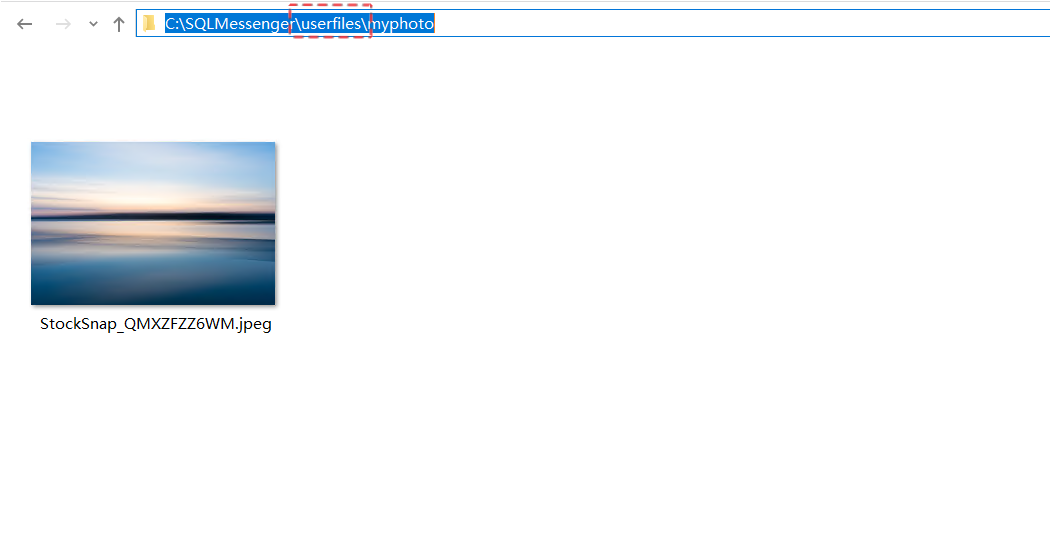 The files that you plan to send must be copied in advance to the userfiles folder