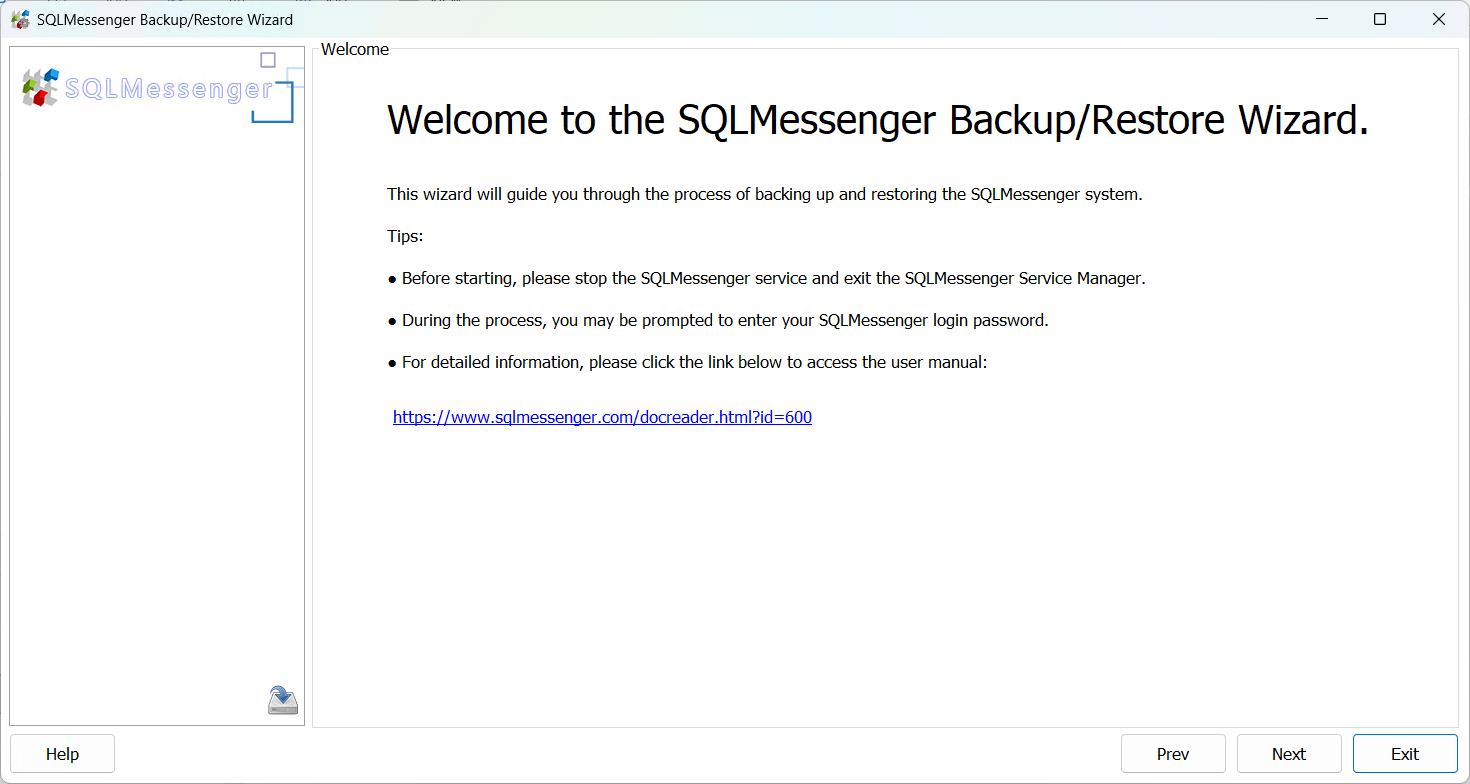 SQLMessengerBackupWizard