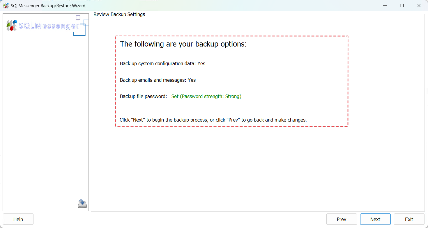 Review backup options