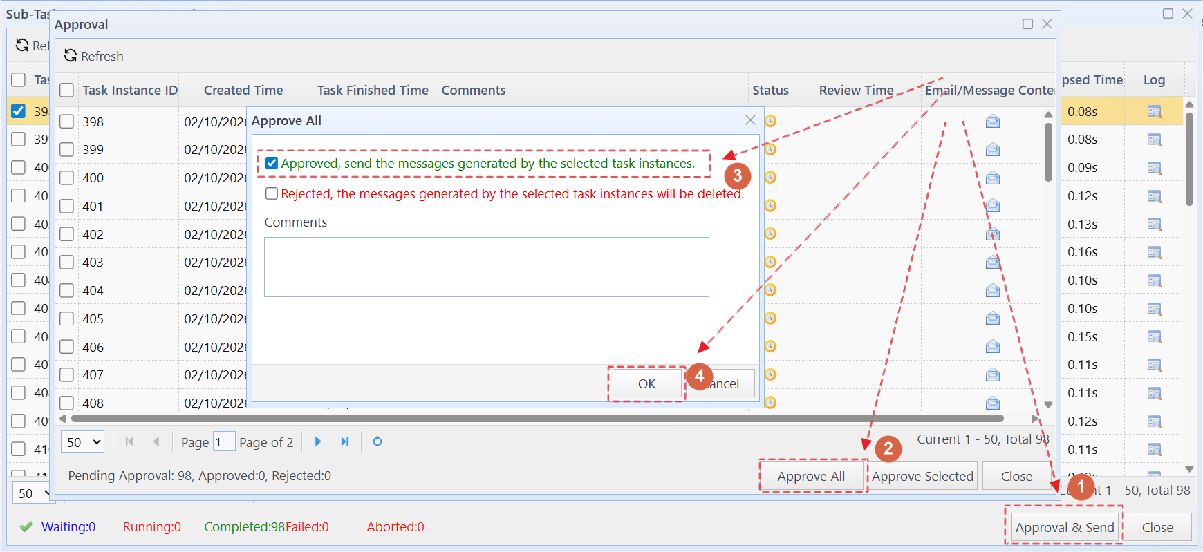 Approve and start sending emails