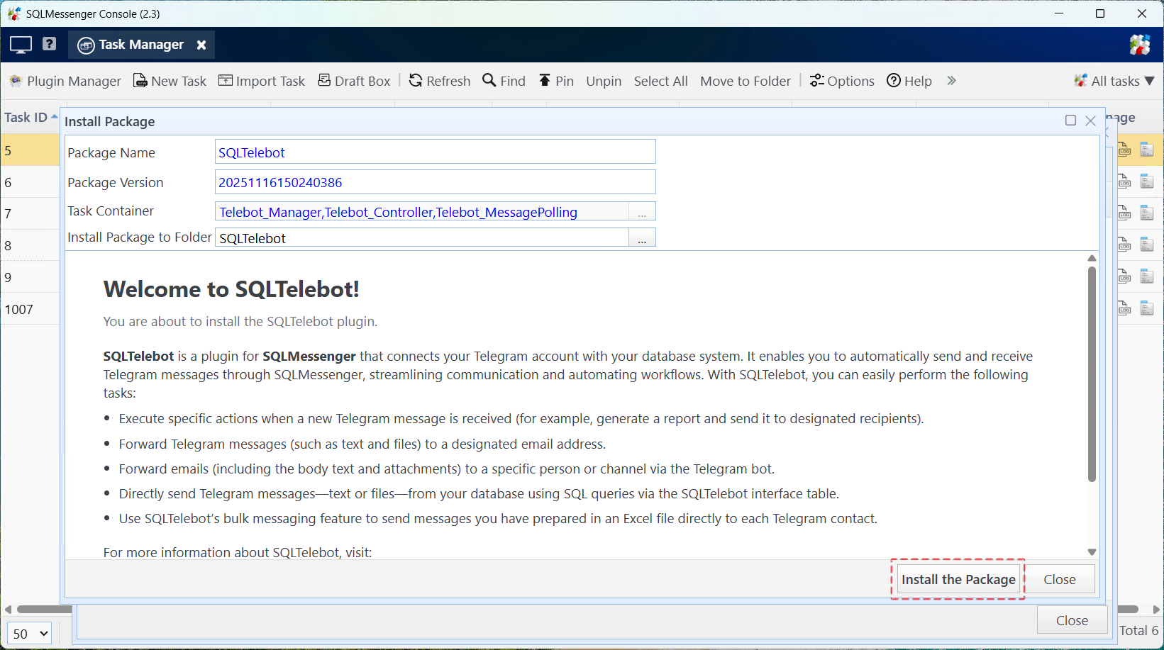Plugin Installation Interface