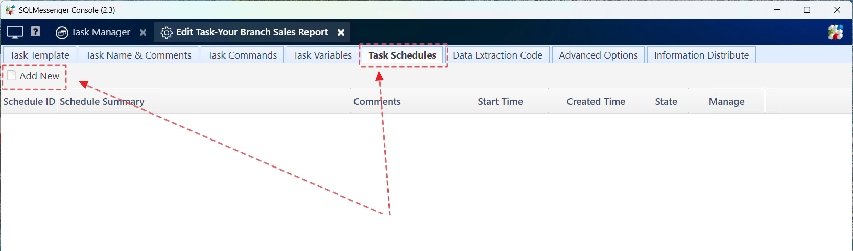 Add new task schedule