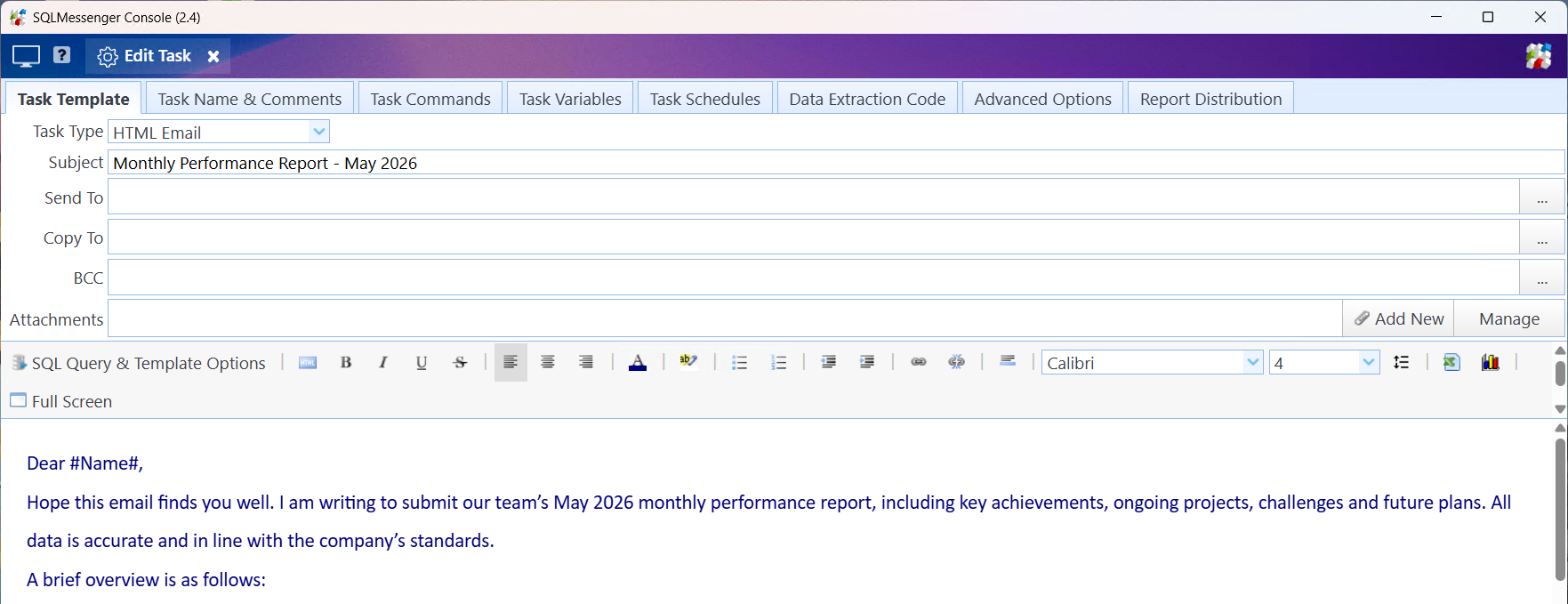 When creating a new email template, the system will use the default font you set as the font for the email body