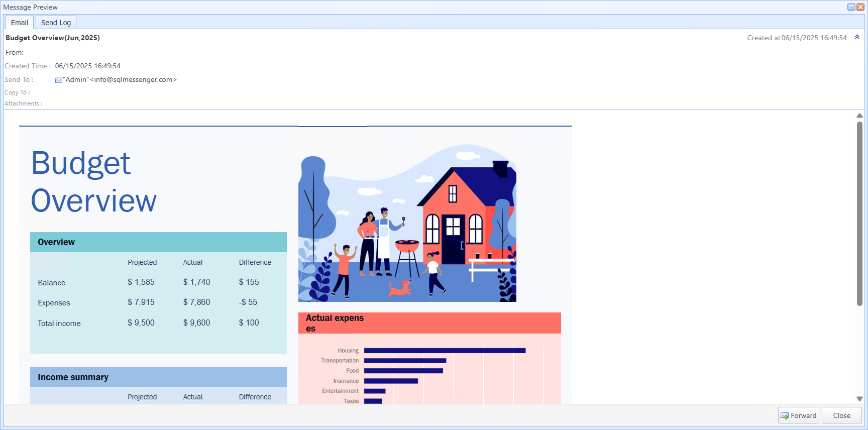 Display Excel reports directly in the email body