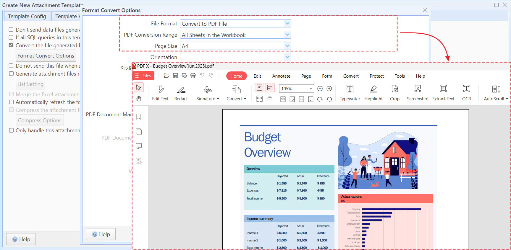 Convert Excel reports to PDF files with ease
